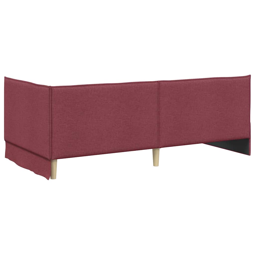 vidaXL Κρεβάτι Γωνίας με κεφαλάρι Κόκκινο 90 x 200 cm ύφασμα