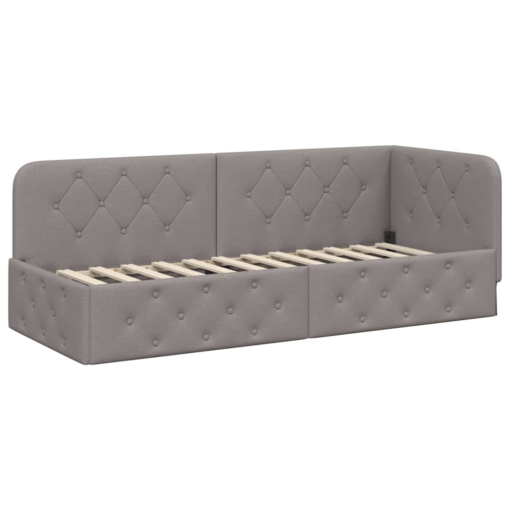 vidaXL Κρεβάτι Γωνίας Taupe 80 x 200 cm ύφασμα