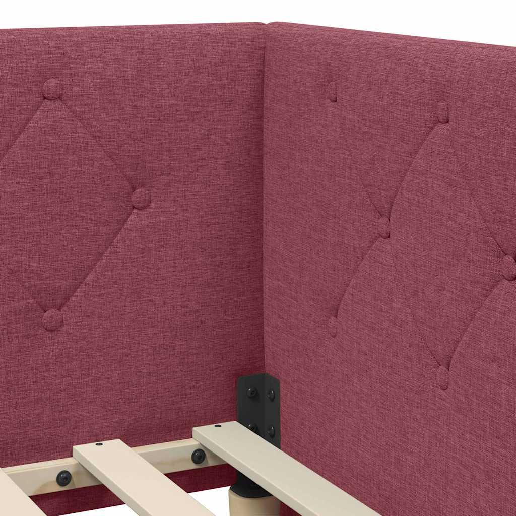 vidaXL Κρεβάτι Γωνίας Κόκκινο 100 x 200 cm ύφασμα