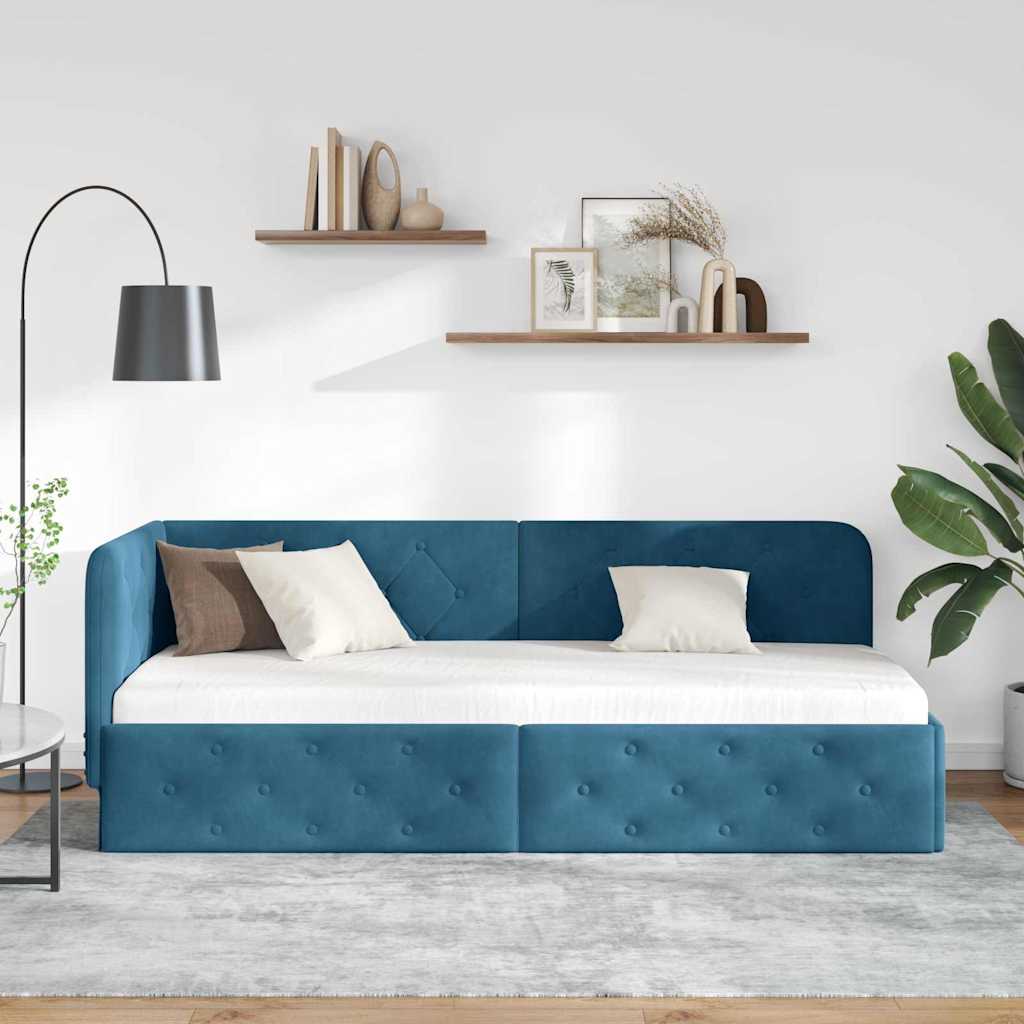 vidaXL Κρεβάτι Γωνίας Μπλε 80 x 200 cm Βελούδο