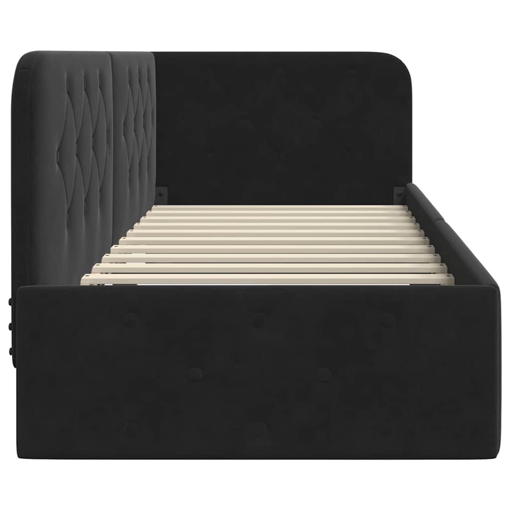 vidaXL Κρεβάτι Γωνίας με κεφαλάρι Μαύρο 80 x 200 cm Βελούδο