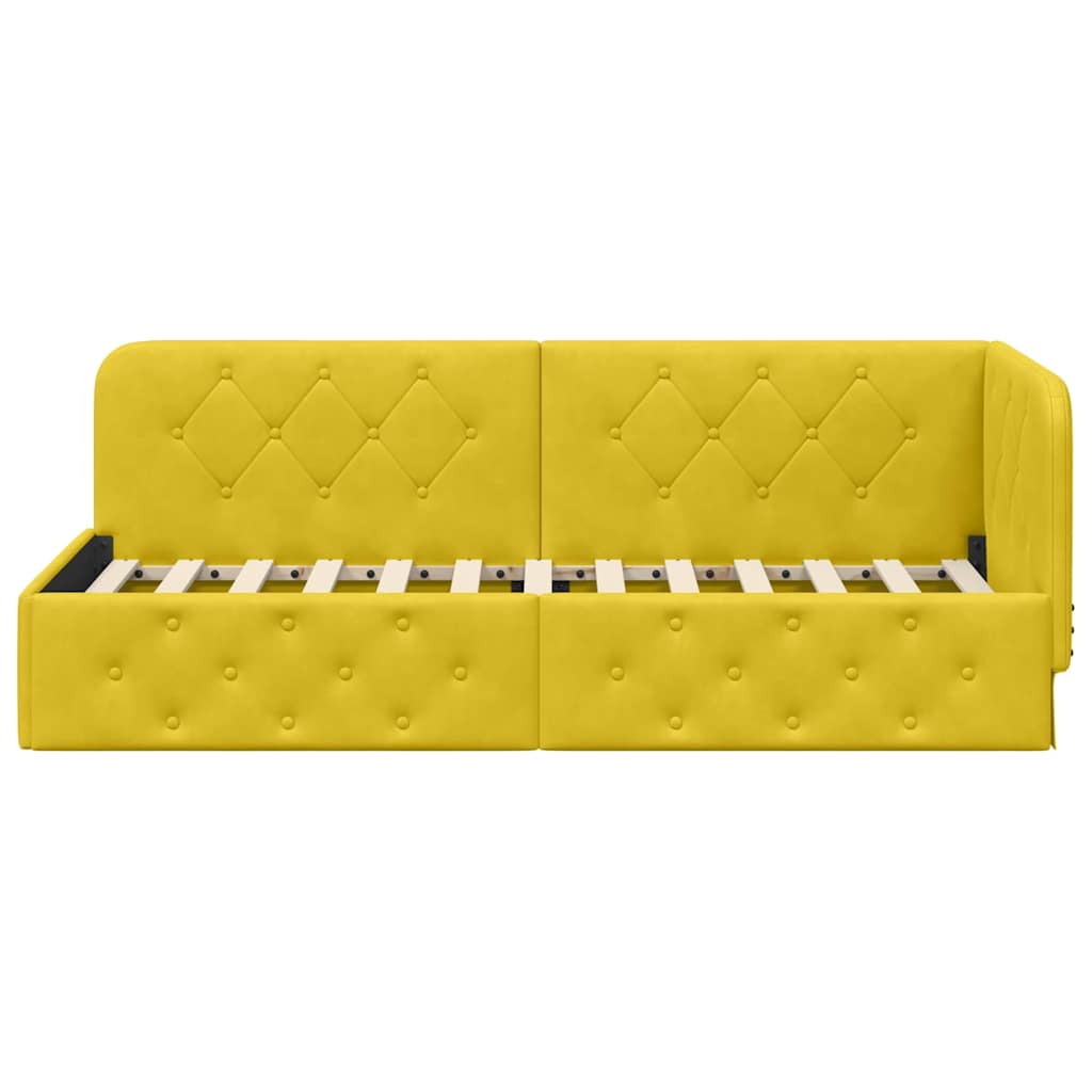 vidaXL Κρεβάτι Γωνίας Κίτρινο 80 x 200 cm Βελούδο