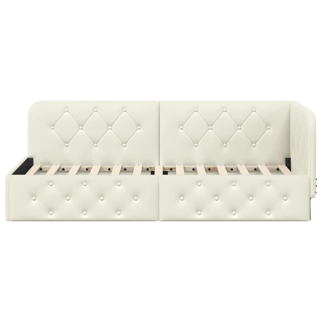 vidaXL Κρεβάτι Γωνίας Κρεμ 80 x 200 cm Βελούδο