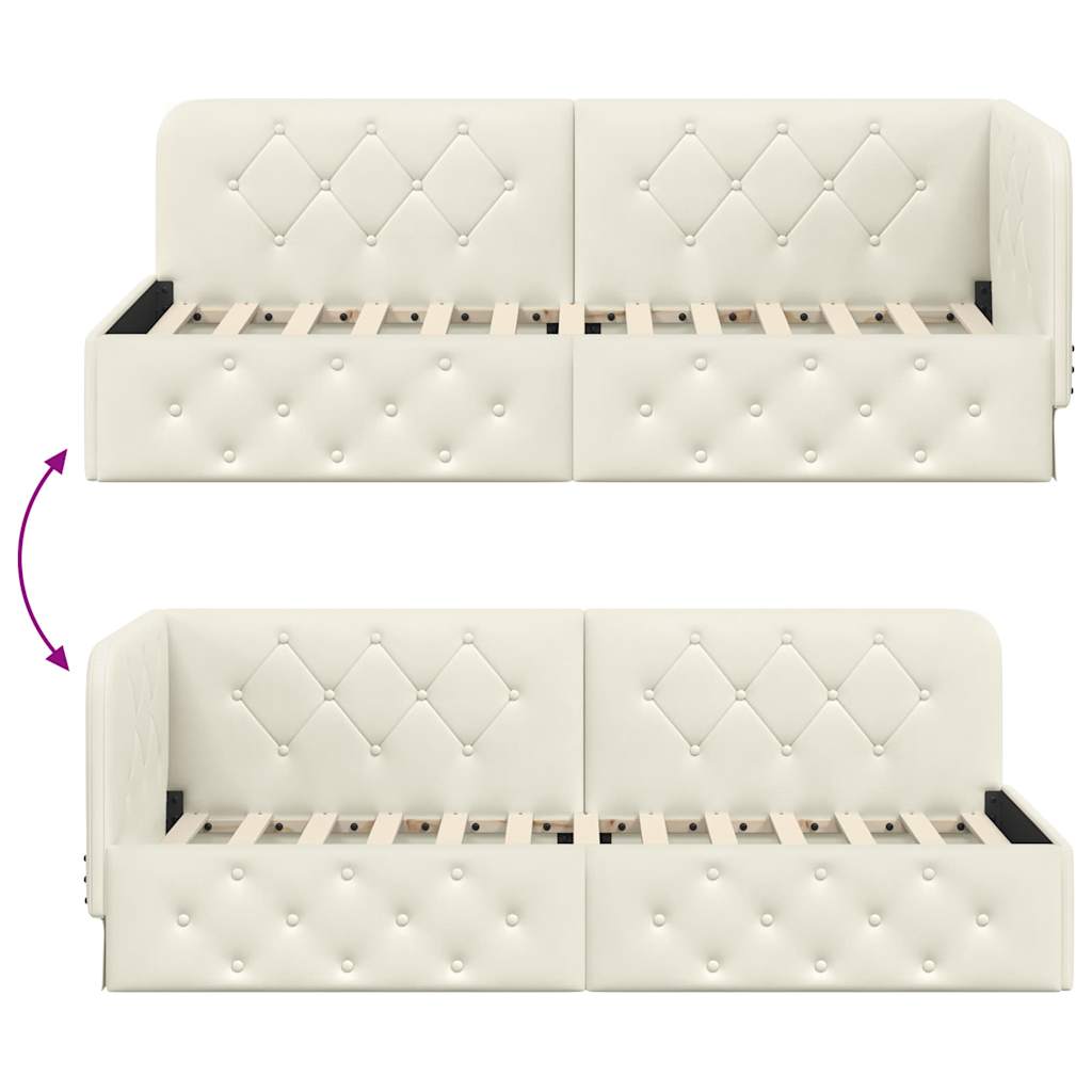 vidaXL Κρεβάτι Γωνίας Κρεμ 80 x 200 cm Βελούδο