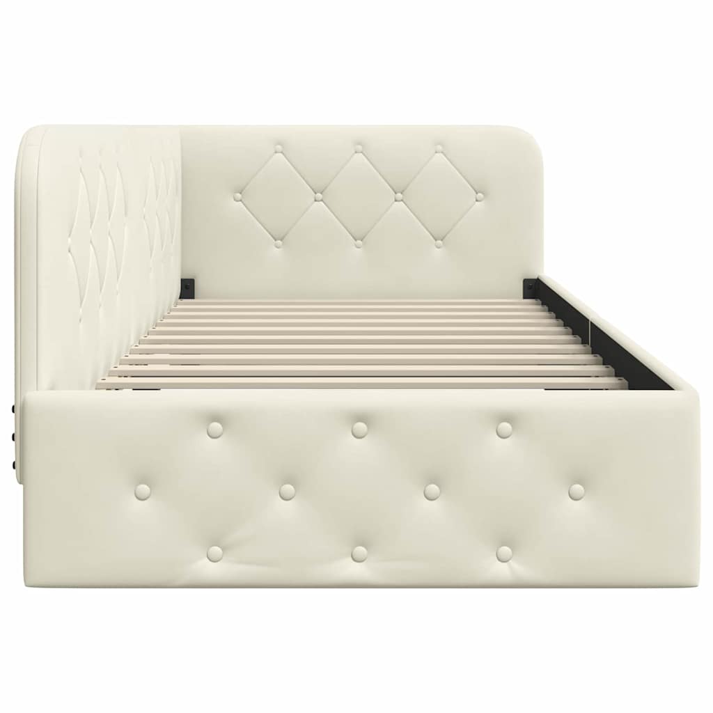 vidaXL Κρεβάτι Γωνίας Κρεμ 90 x 190 cm Βελούδο