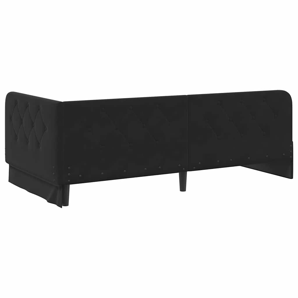 vidaXL Κρεβάτι Γωνίας Μαύρο 100 x 200 cm Βελούδο