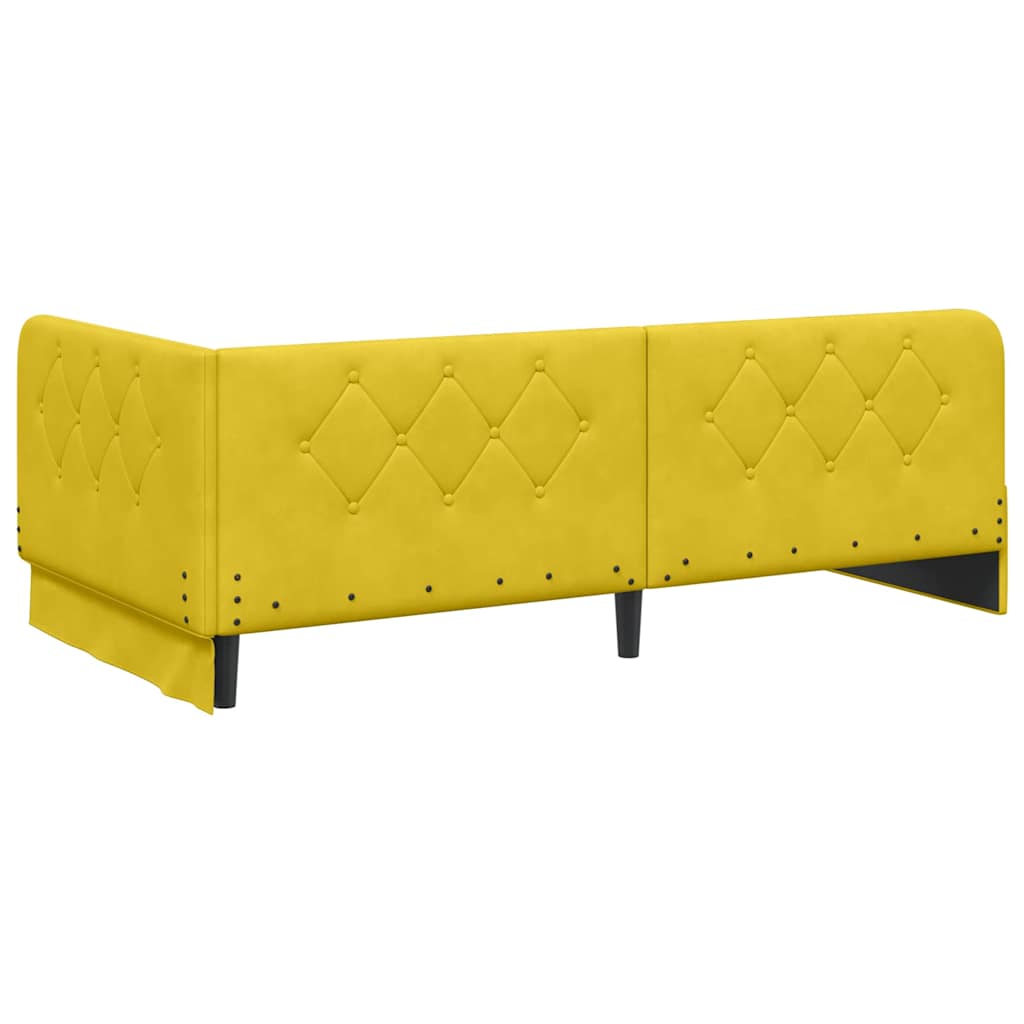 vidaXL Κρεβάτι Γωνίας Κίτρινο 100 x 200 cm Βελούδο