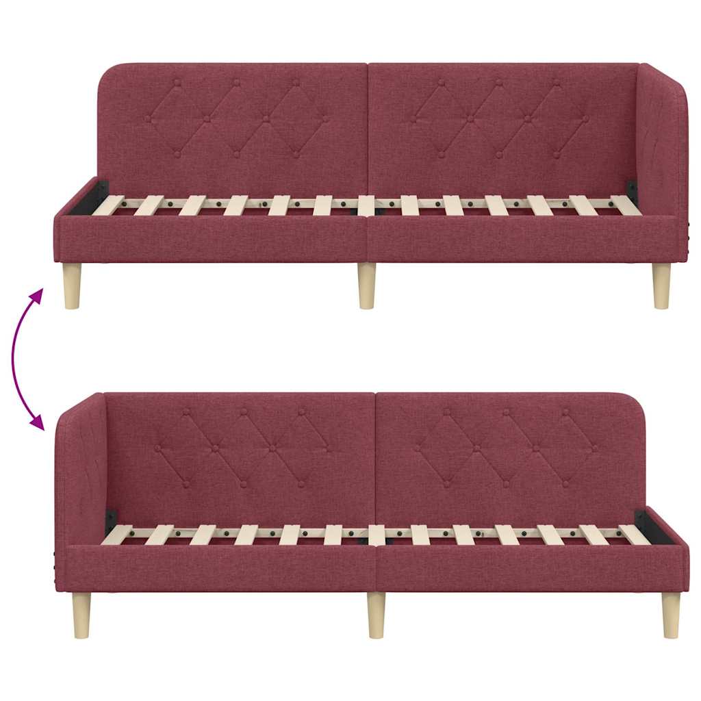 vidaXL Κρεβάτι Γωνίας Κόκκινο 80 x 200 cm ύφασμα