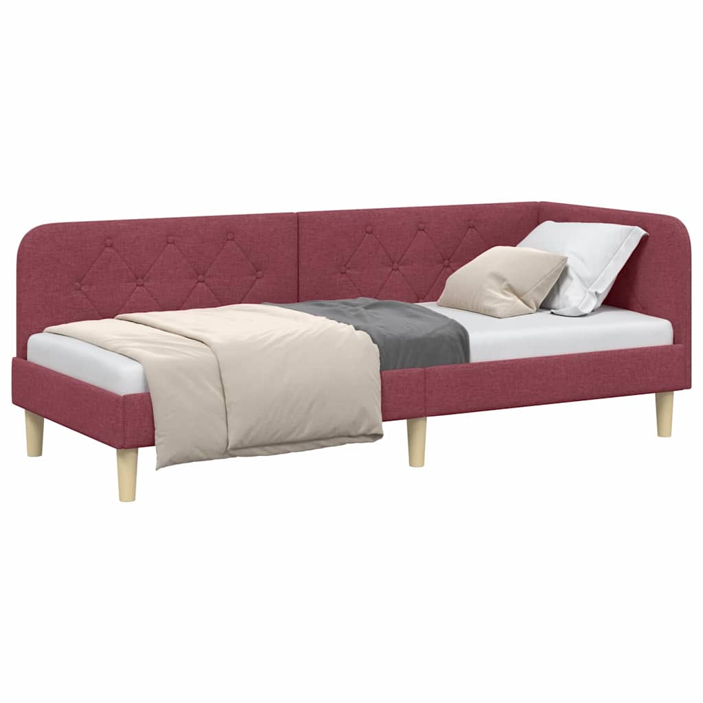 vidaXL Κρεβάτι Γωνίας Κόκκινο 80 x 200 cm ύφασμα