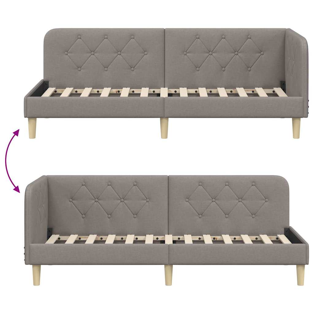 vidaXL Κρεβάτι Γωνίας Taupe 80 x 200 cm ύφασμα