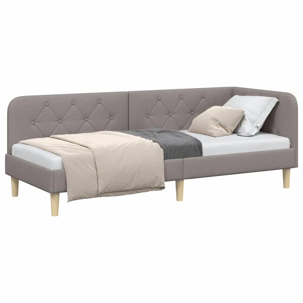 vidaXL Κρεβάτι Γωνίας Taupe 80 x 200 cm ύφασμα
