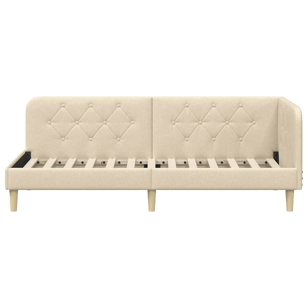 vidaXL Κρεβάτι Γωνίας Κρεμ 80 x 200 cm ύφασμα