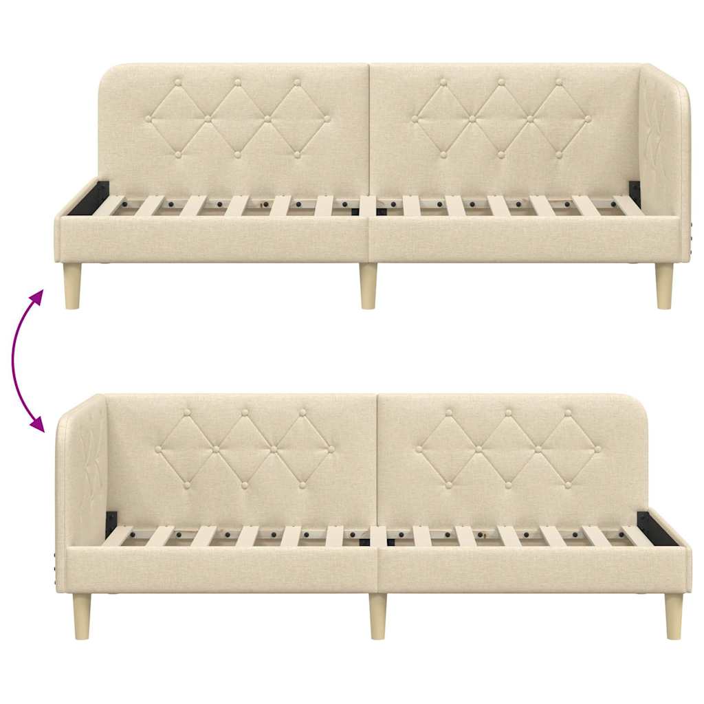 vidaXL Κρεβάτι Γωνίας Κρεμ 80 x 200 cm ύφασμα