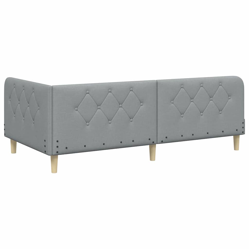 vidaXL Κρεβάτι Γωνίας Ανοιχτό γκρι 90 x 190 cm ύφασμα