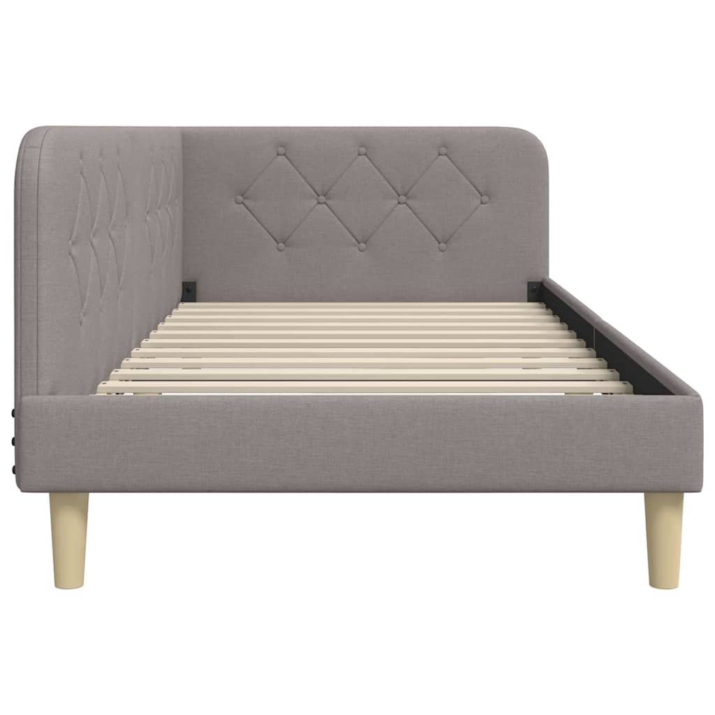 vidaXL Κρεβάτι Γωνίας Taupe 90 x 190 cm ύφασμα