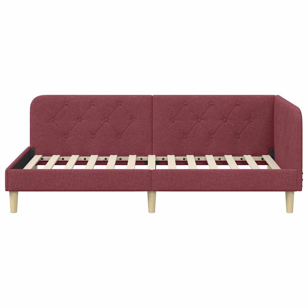 vidaXL Κρεβάτι Γωνίας Κόκκινο 90 x 200 cm ύφασμα