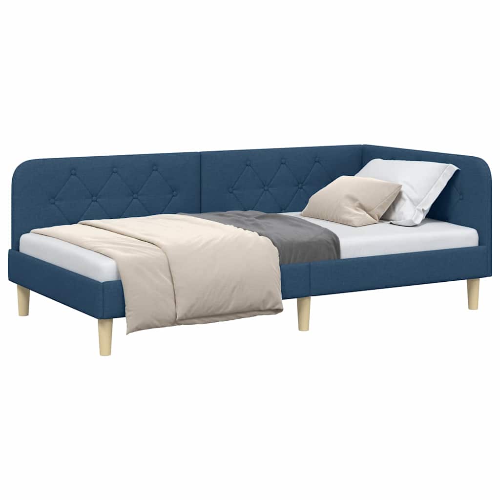 vidaXL Κρεβάτι Γωνίας Μπλε 90 x 200 cm ύφασμα