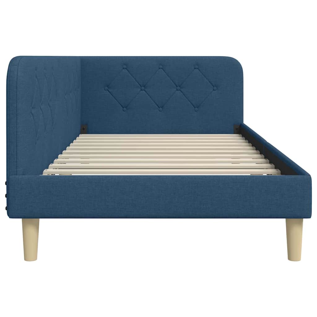 vidaXL Κρεβάτι Γωνίας Μπλε 90 x 200 cm ύφασμα