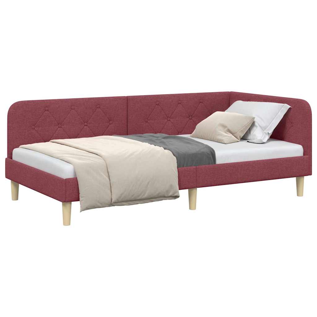vidaXL Κρεβάτι Γωνίας Κόκκινο 100 x 200 cm ύφασμα