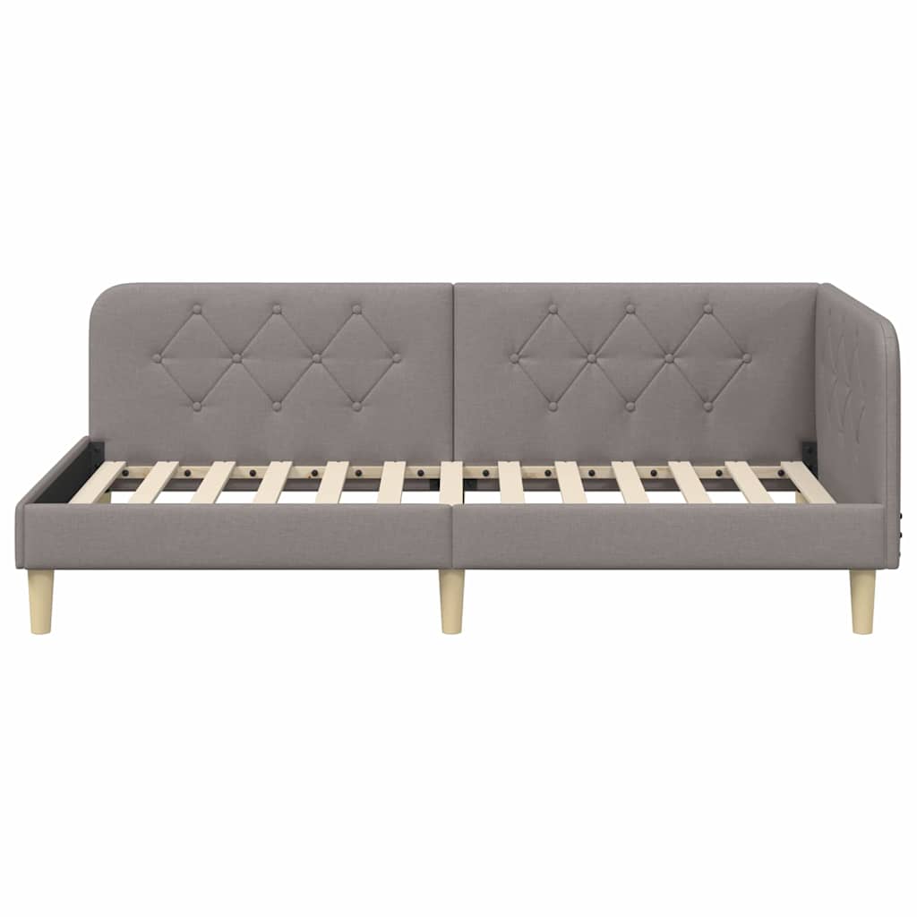 vidaXL Κρεβάτι Γωνίας Taupe 100 x 200 cm ύφασμα