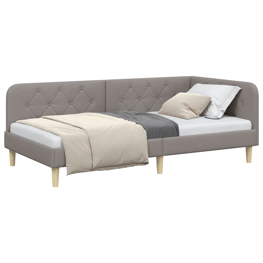 vidaXL Κρεβάτι Γωνίας Taupe 100 x 200 cm ύφασμα