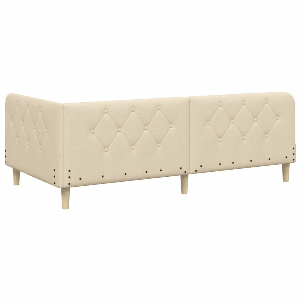 vidaXL Κρεβάτι Γωνίας Κρεμ 100 x 200 cm ύφασμα
