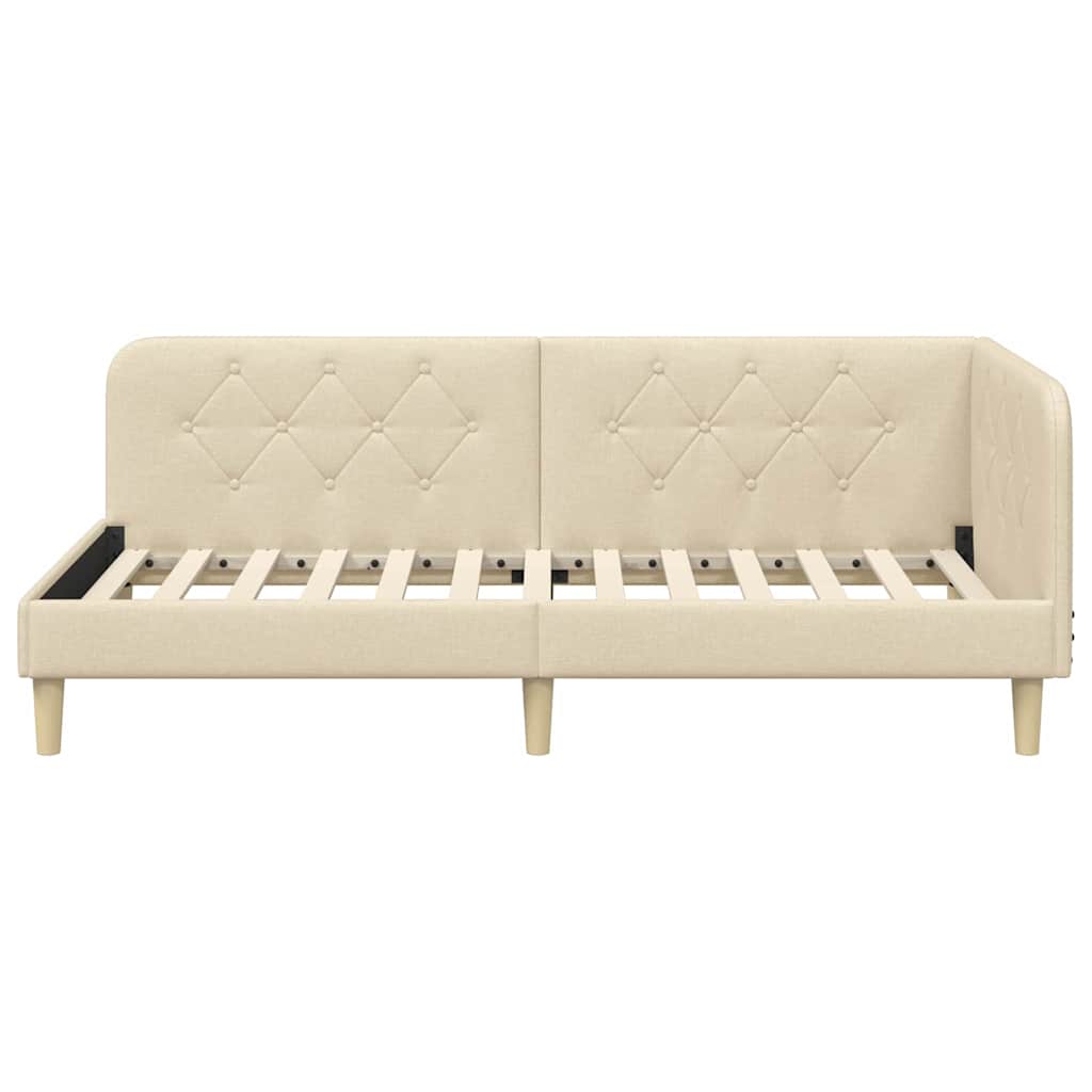 vidaXL Κρεβάτι Γωνίας Κρεμ 100 x 200 cm ύφασμα