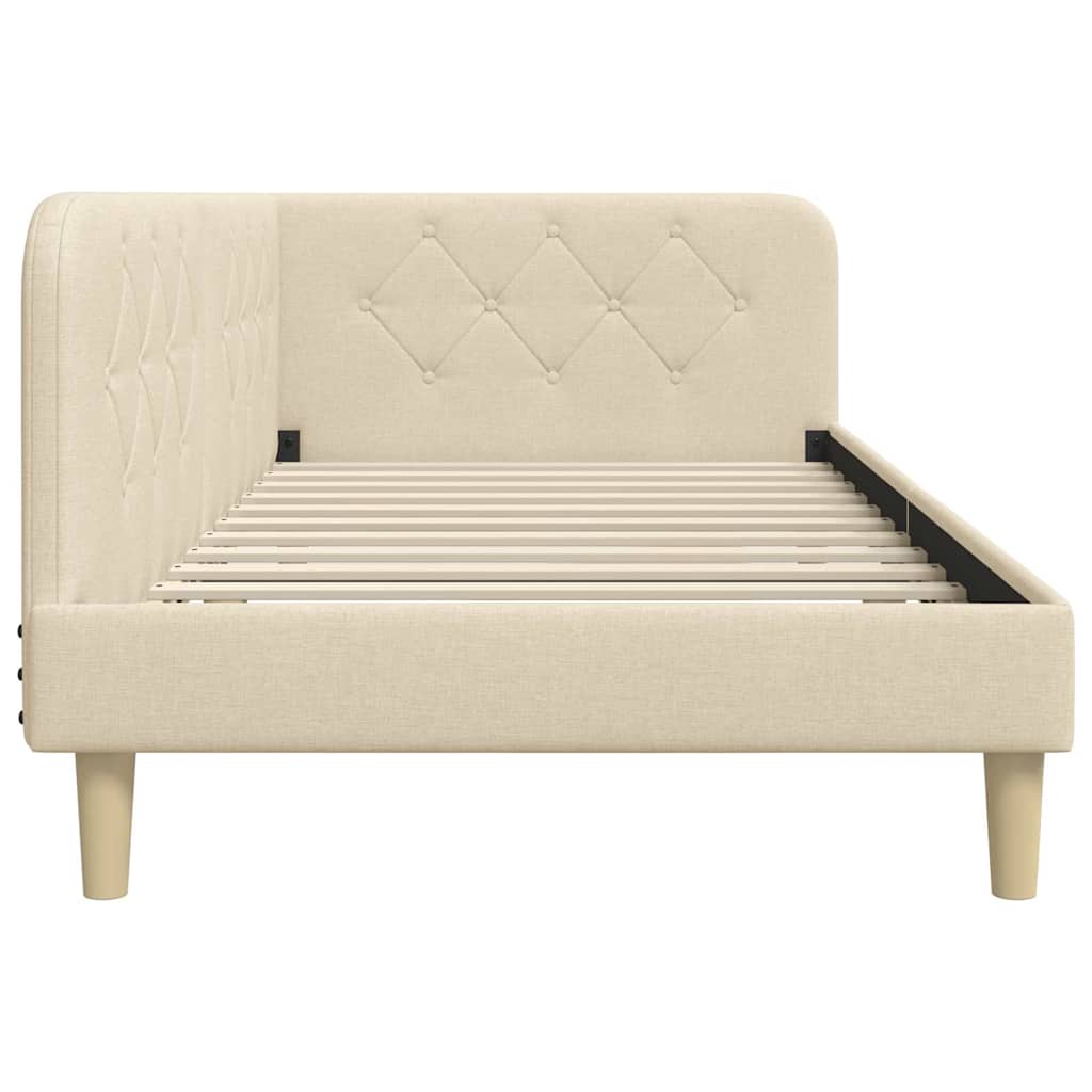 vidaXL Κρεβάτι Γωνίας Κρεμ 100 x 200 cm ύφασμα