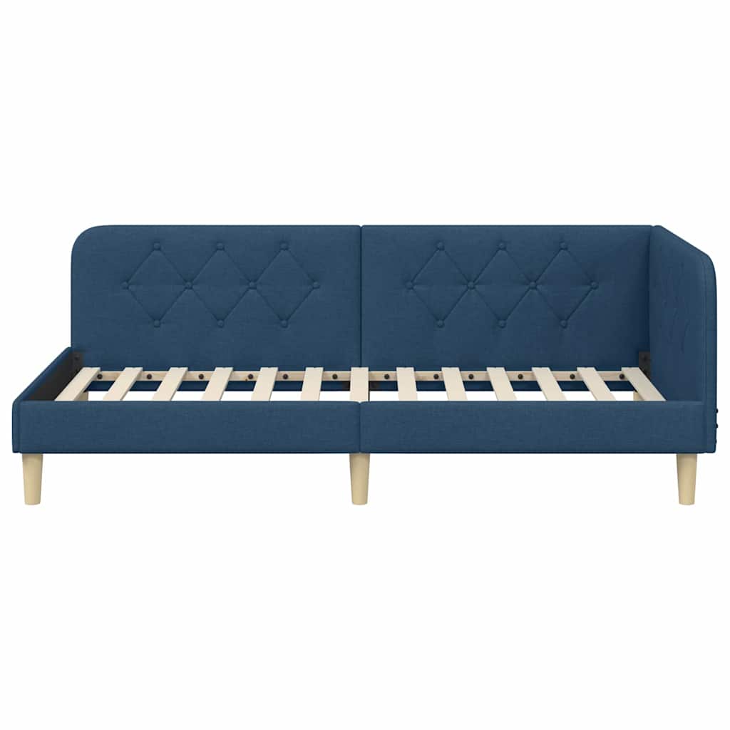 vidaXL Κρεβάτι Γωνίας Μπλε 100 x 200 cm ύφασμα
