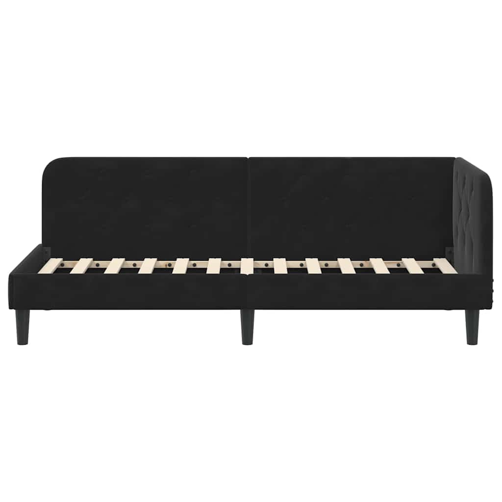 vidaXL Κρεβάτι Γωνίας Μαύρο 80 x 200 cm Βελούδο