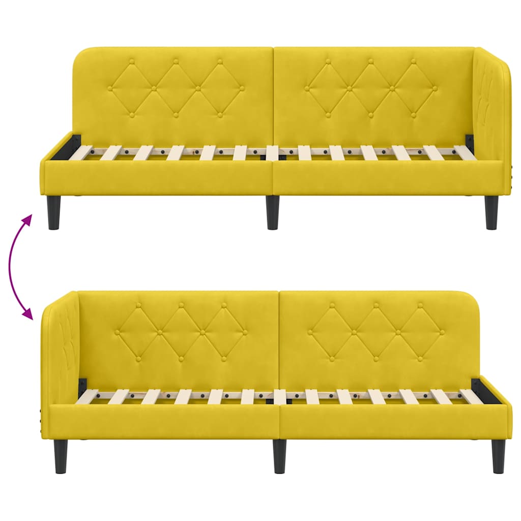 vidaXL Κρεβάτι Γωνίας Κίτρινο 80 x 200 cm Βελούδο