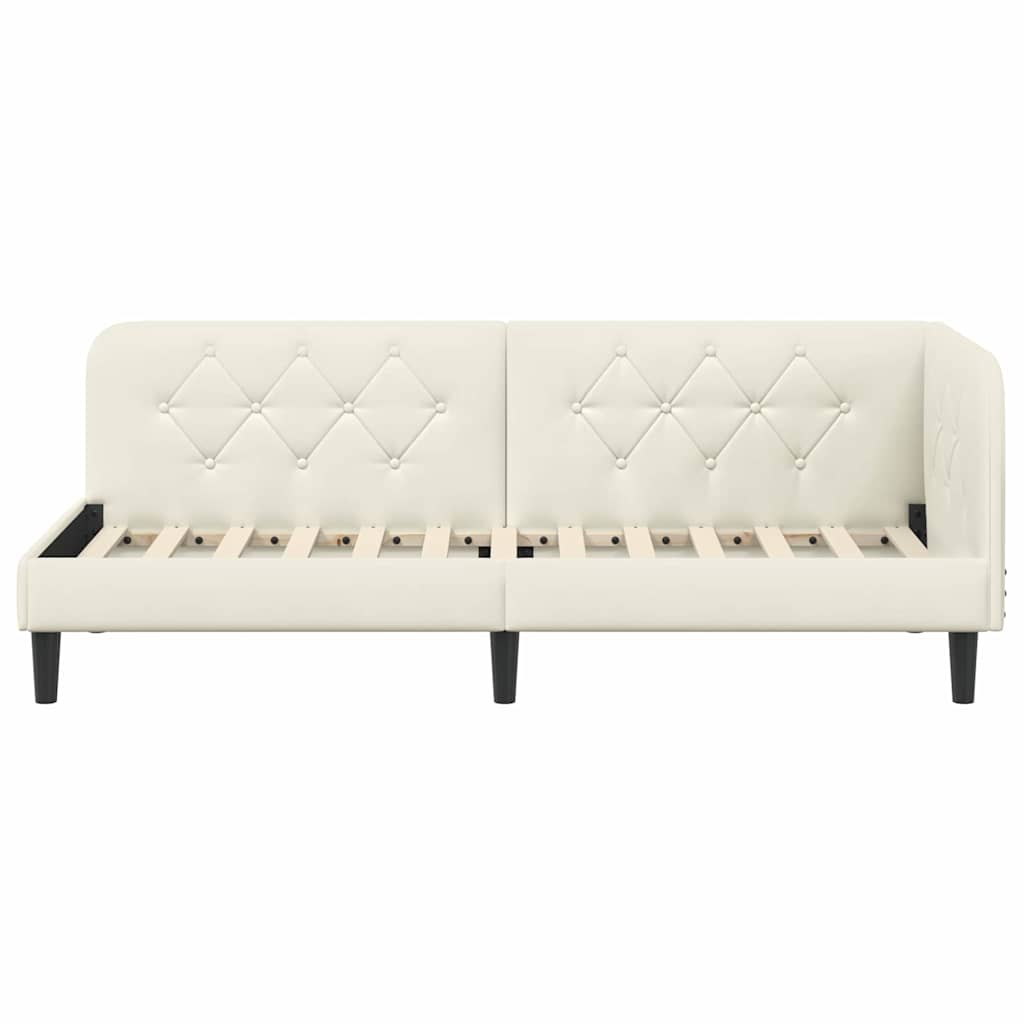 vidaXL Κρεβάτι Γωνίας Κρεμ 80 x 200 cm Βελούδο