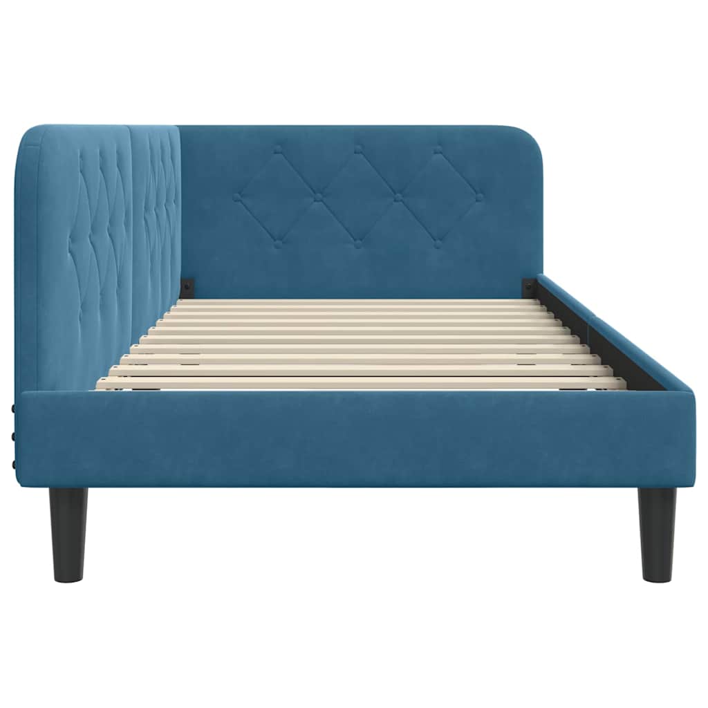 vidaXL Κρεβάτι Γωνίας Μπλε 90 x 190 cm Βελούδο