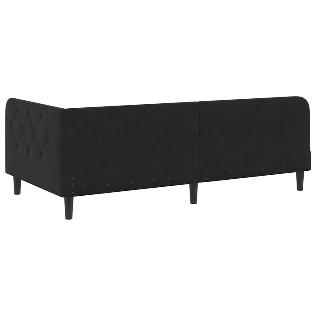 vidaXL Κρεβάτι Γωνίας Μαύρο 90 x 190 cm Βελούδο
