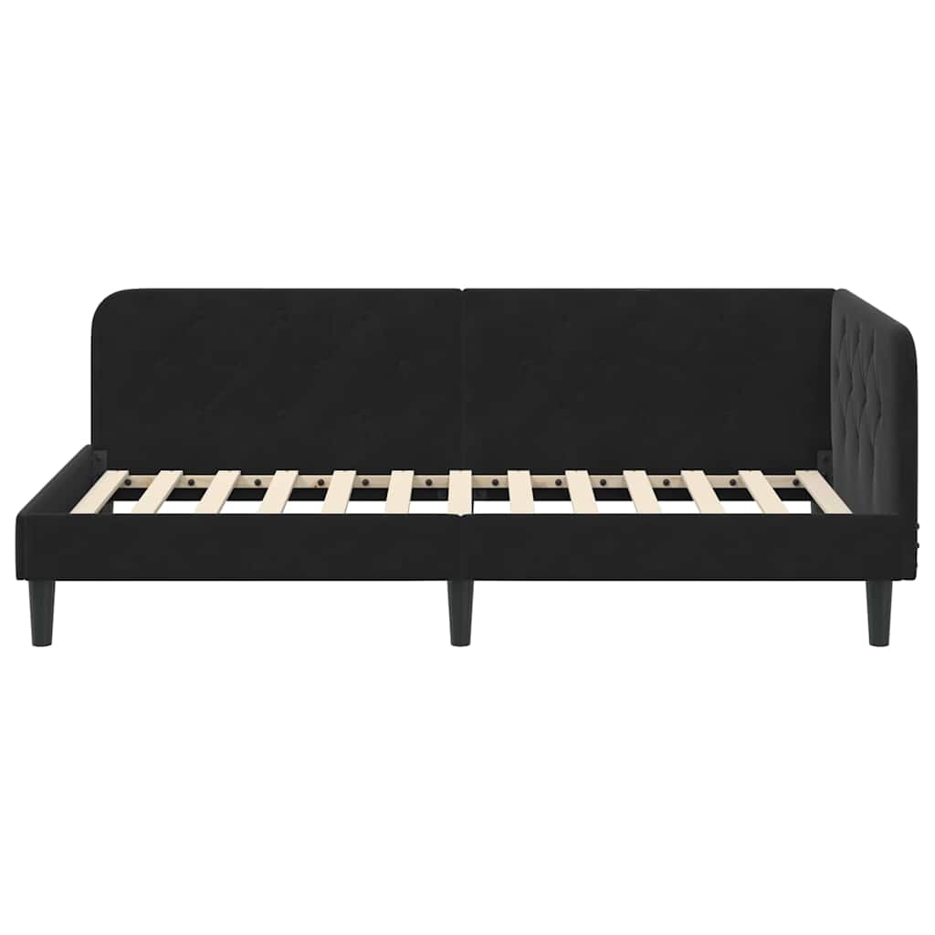 vidaXL Κρεβάτι Γωνίας Μαύρο 90 x 200 cm Βελούδο