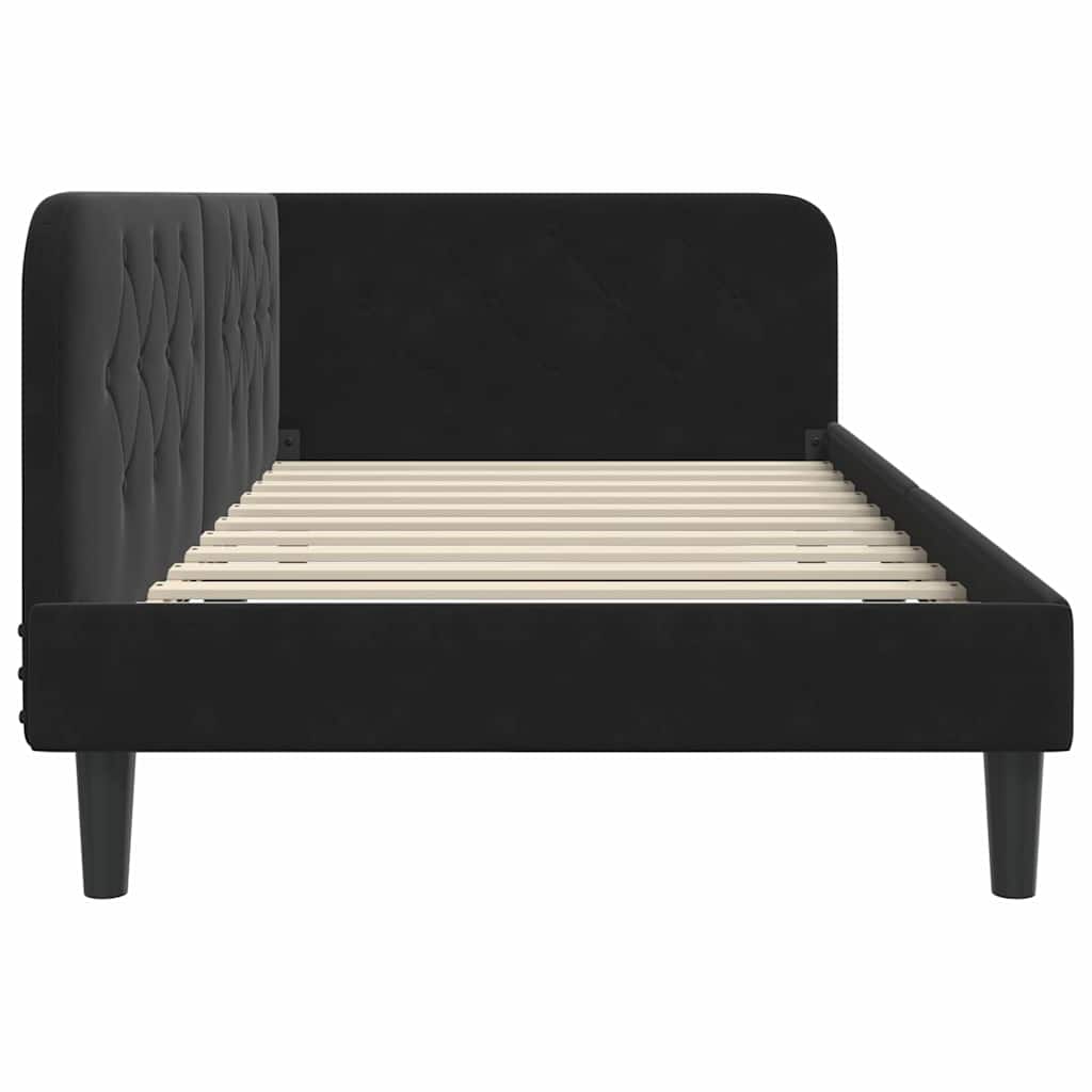 vidaXL Κρεβάτι Γωνίας Μαύρο 90 x 200 cm Βελούδο