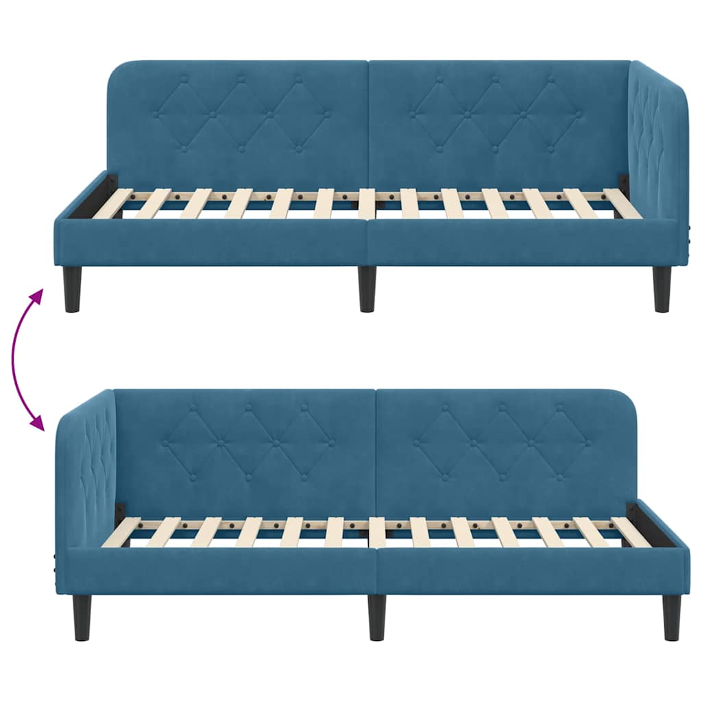 vidaXL Κρεβάτι Γωνίας Μπλε 100 x 200 cm Βελούδο