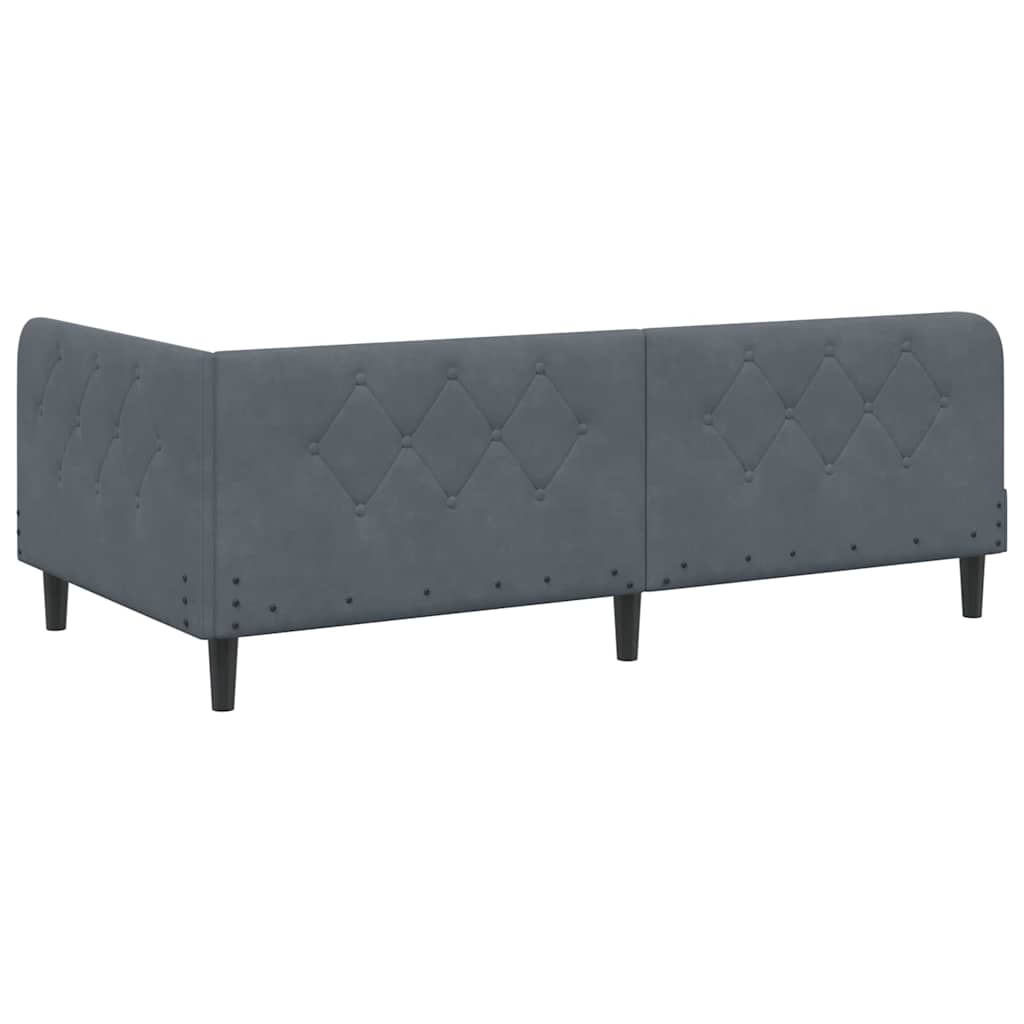 vidaXL Κρεβάτι Γωνίας Σκούρο Γκρι 100 x 200 cm Βελούδο
