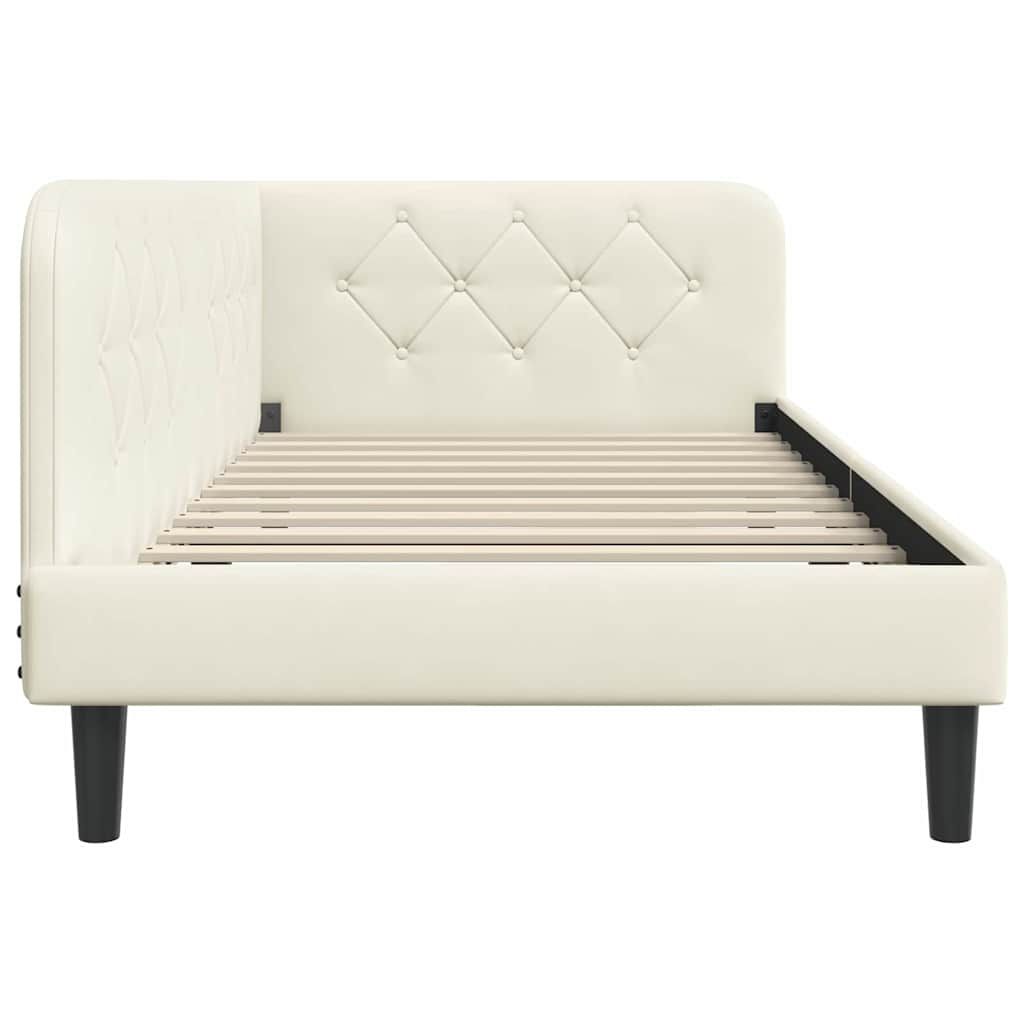 vidaXL Κρεβάτι Γωνίας Κρεμ 100 x 200 cm Βελούδο
