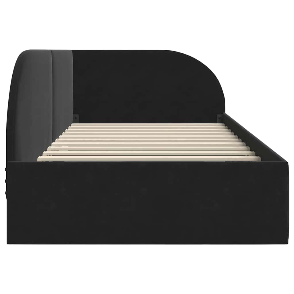 vidaXL Κρεβάτι Γωνίας με κεφαλάρι Μαύρο 80 x 200 cm Βελούδο
