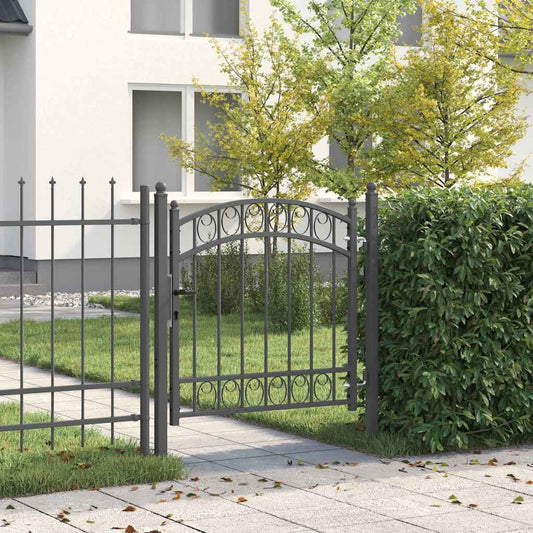 vidaXL Πύλη Φράχτη EMMEN 100 x 100 cm Ατσάλι με Επικάλυψη Πούδρας Γκρι