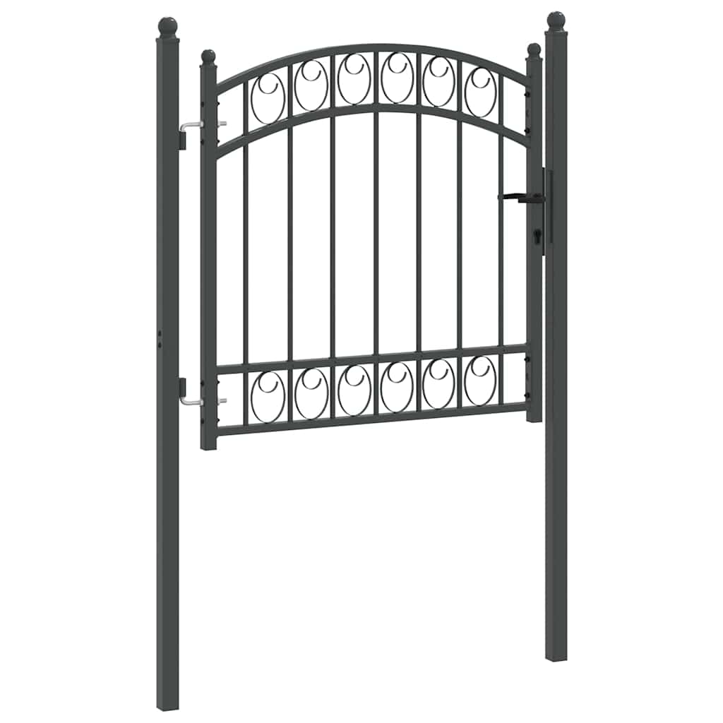 vidaXL Πύλη Φράχτη Γκρι 100 x 100 cm Ατσάλι με Επικάλυψη Πούδρας