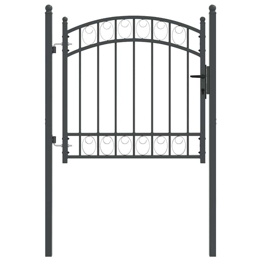 vidaXL Πύλη Φράχτη EMMEN 100 x 100 cm Ατσάλι με Επικάλυψη Πούδρας Γκρι