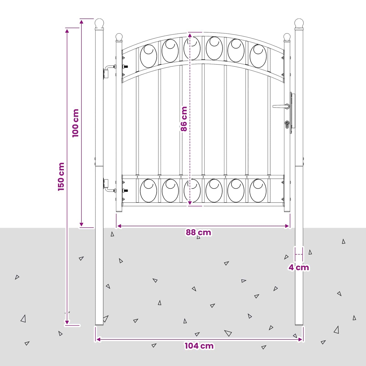 vidaXL Πύλη Φράχτη EMMEN 104 x 86 cm Κλειδώσιμο
