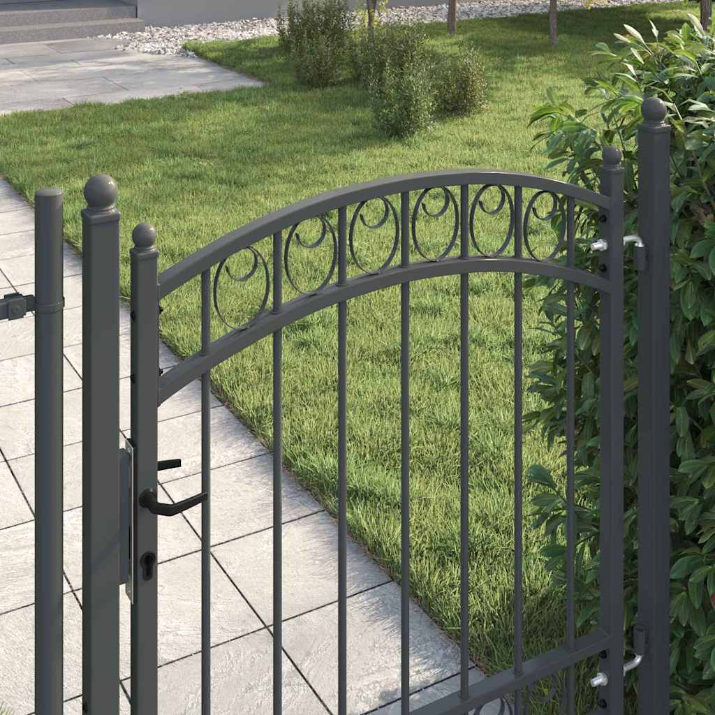 vidaXL Πύλη Φράχτη Γκρι 125 x 100 εκ Ατσάλι με Επικάλυψη Πούδρας