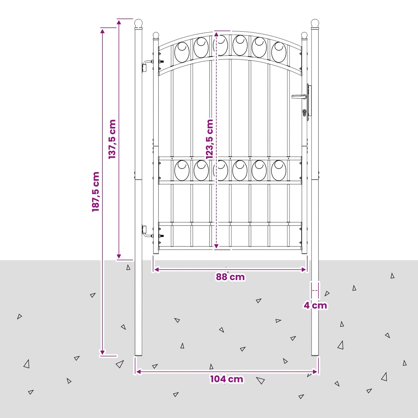 vidaXL Πύλη Φράχτη EMMEN 104 x 123,5 cm Κλειδώσιμο