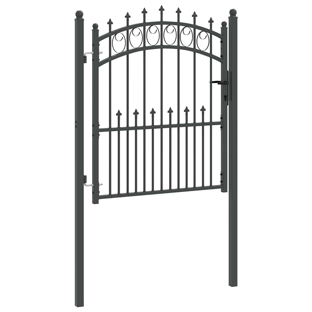 vidaXL Πύλη Φράχτη με Ακίδες Γκρι 125 x 100 εκ