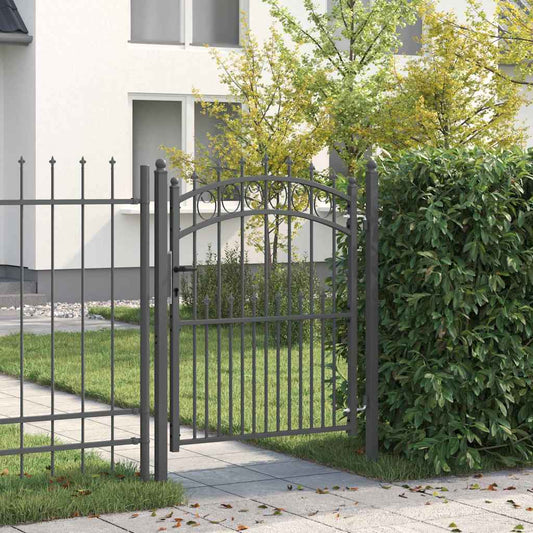 vidaXL Πύλη Φράχτη με Ακίδες Γκρι 150 x 100 cm