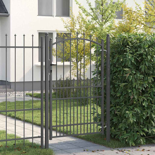 vidaXL Πύλη Φράχτη με Ακίδες με κλειδαριά Γκρι 200 x 100 cm