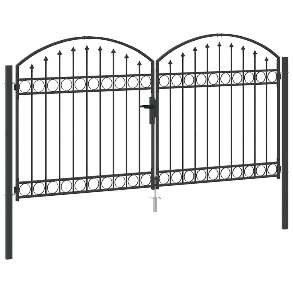 vidaXL Πύλη Φράχτη ASSEN 301 x 200 εκ. Ατσάλι Γκρι Κλειδώσιμο